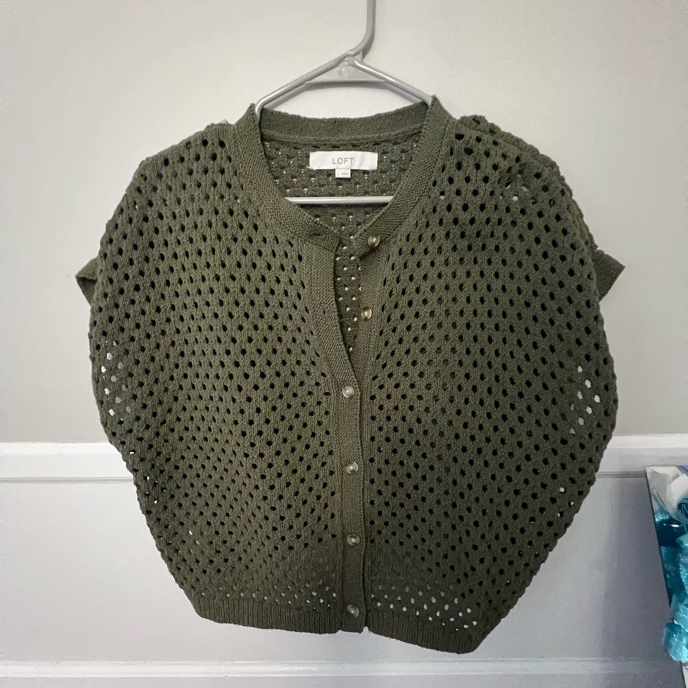 LOFT Women's Knit Olive Cardigan